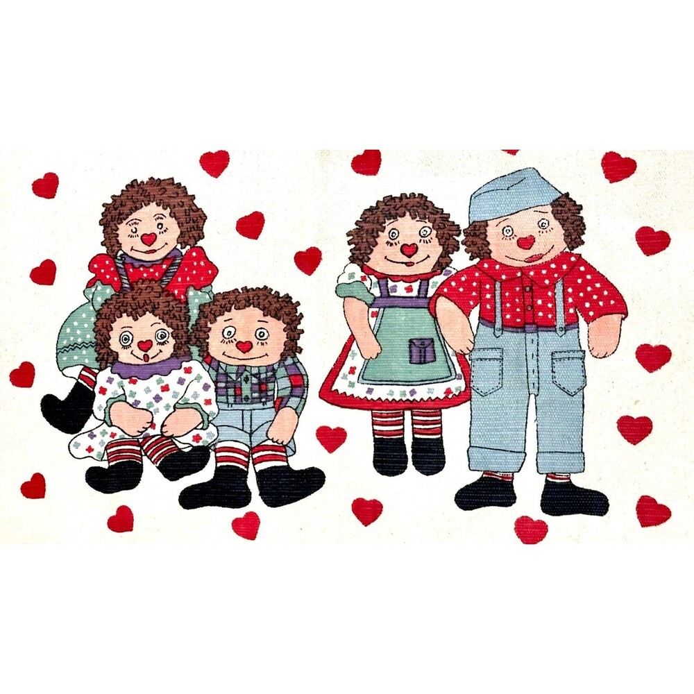 Vintage Raggedy Ann & Andy Rag Doll Homemaker Industries Rug Carpet Floor Mat